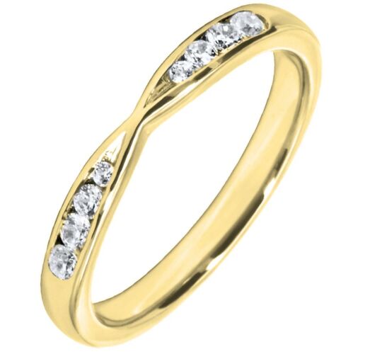 2.5mm Shaped Wedding Ring - 0.13ct Diamond | W556